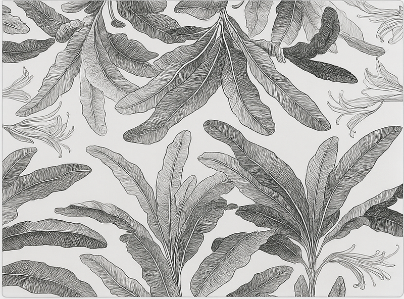 Graceful grey palms vinilna preproga za kuhinjo - TenStickers