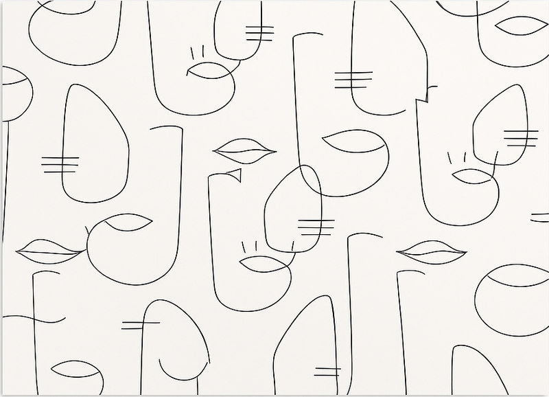 Abstract face parts vinilna preproga za kuhinjo - TenStickers