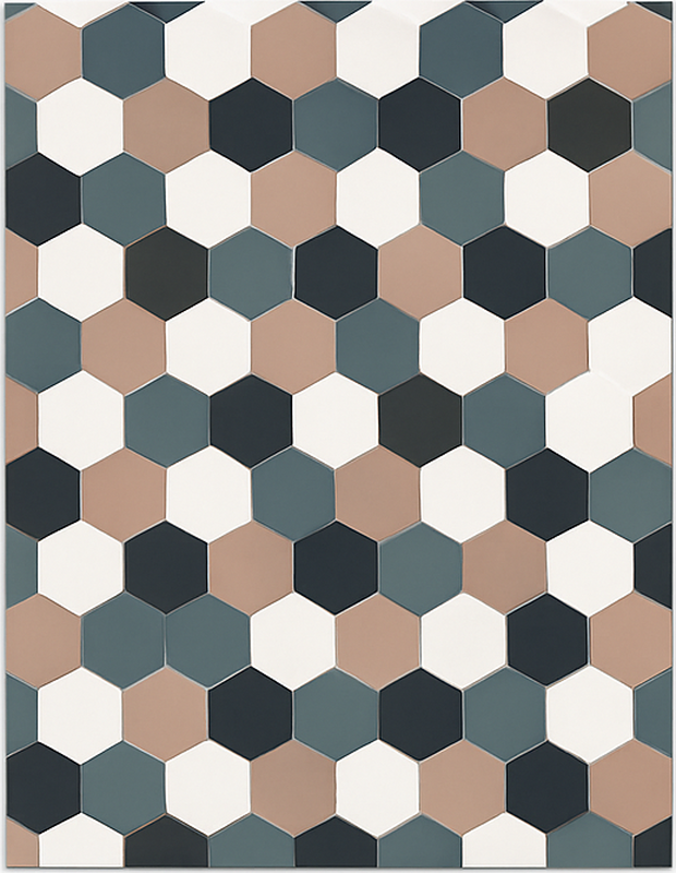 Modern hexagonal tiles vinilna preproga za kuhinjo - TenStickers