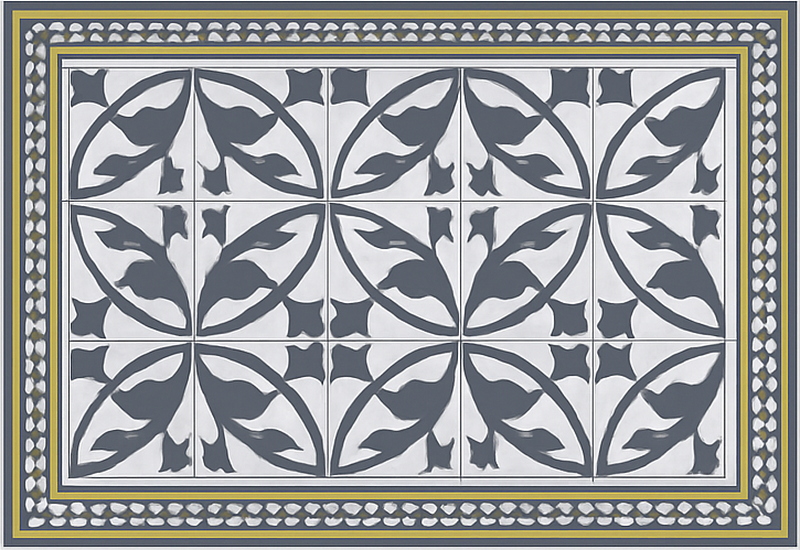 Encaustic look floor mat vinilna preproga za dnevno sobo - TenStickers