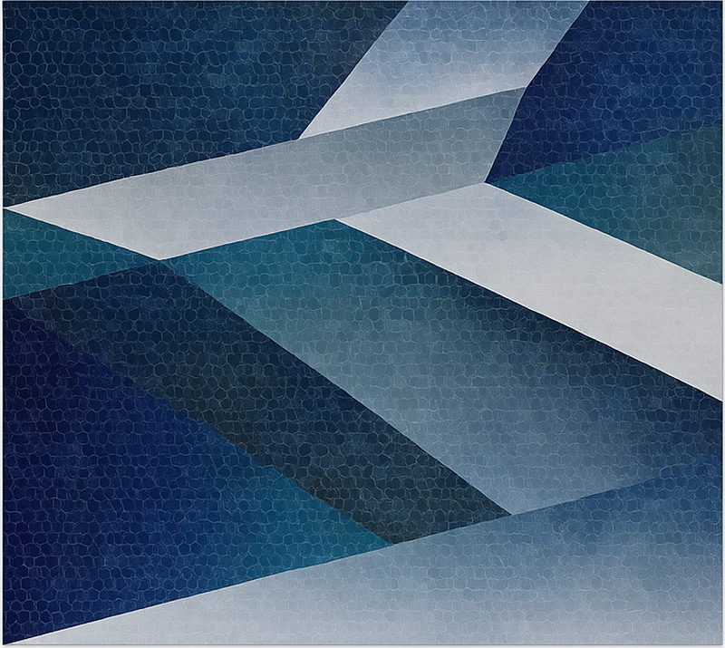 Blue shards pattern mat vinilna preproga za dnevno sobo - TenStickers