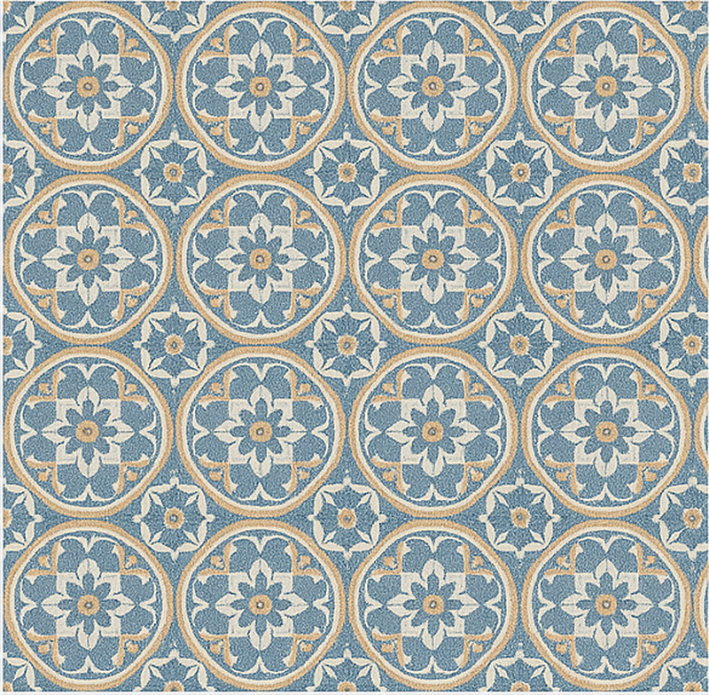 Azulejo style mat vinilna preproga za dnevno sobo - TenStickers