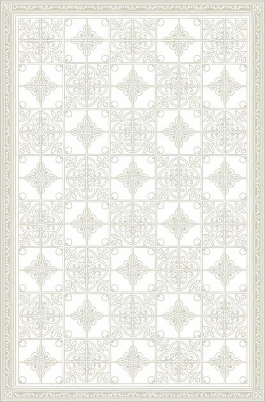 Beige ornate mat vinilna preproga za dnevno sobo - TenStickers