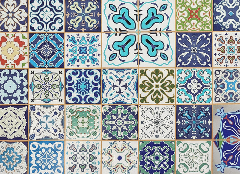 Mediterranean mosaic mat vinilna preproga za dnevno sobo - TenStickers