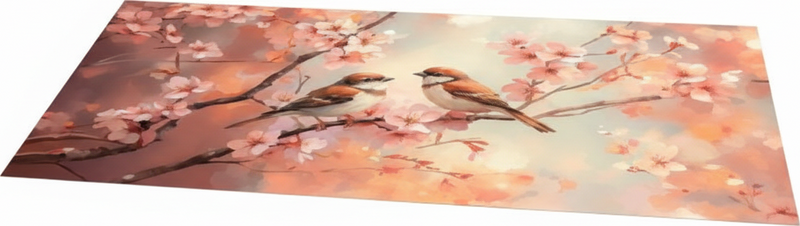 Two birds on a branch vinilna preproga za dnevno sobo - TenStickers