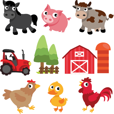 Tepih z živalskim potiskom barvita kmetija - TenStickers