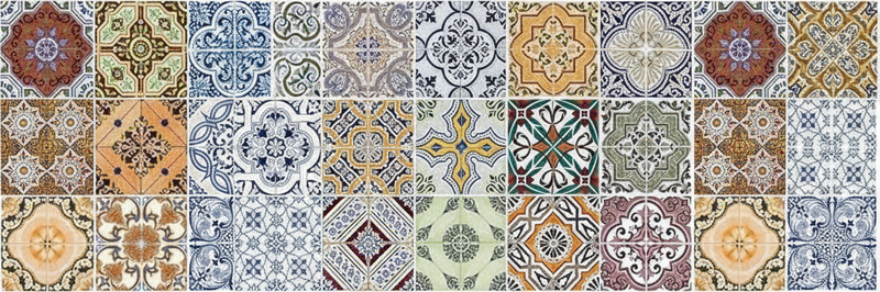 Vinilna preproga za kuhinjo ekletični mediteranski patchwork - TenStickers