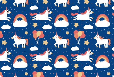 Tepih z živalskim potiskom bele enoroge za otroke - TenStickers