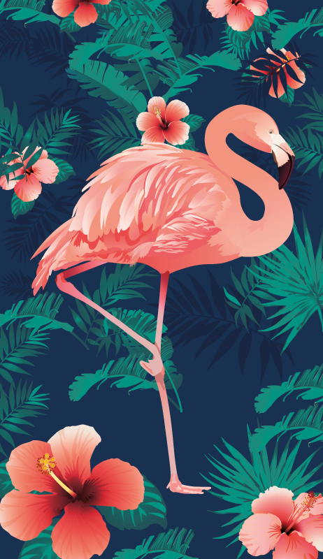 Tepih z živalskim potiskom rožnati flamingi - TenStickers