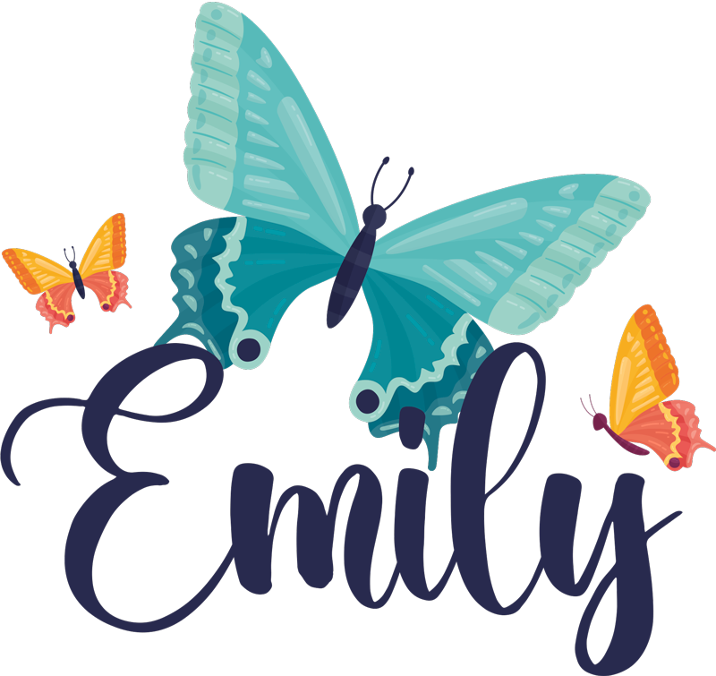 Tepih z živalskim potiskom dvoobarvne metulje z imenom - TenStickers