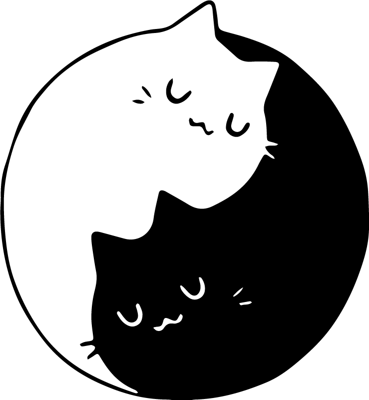 Tepih z živalskim potiskom mačke yin yang - TenStickers