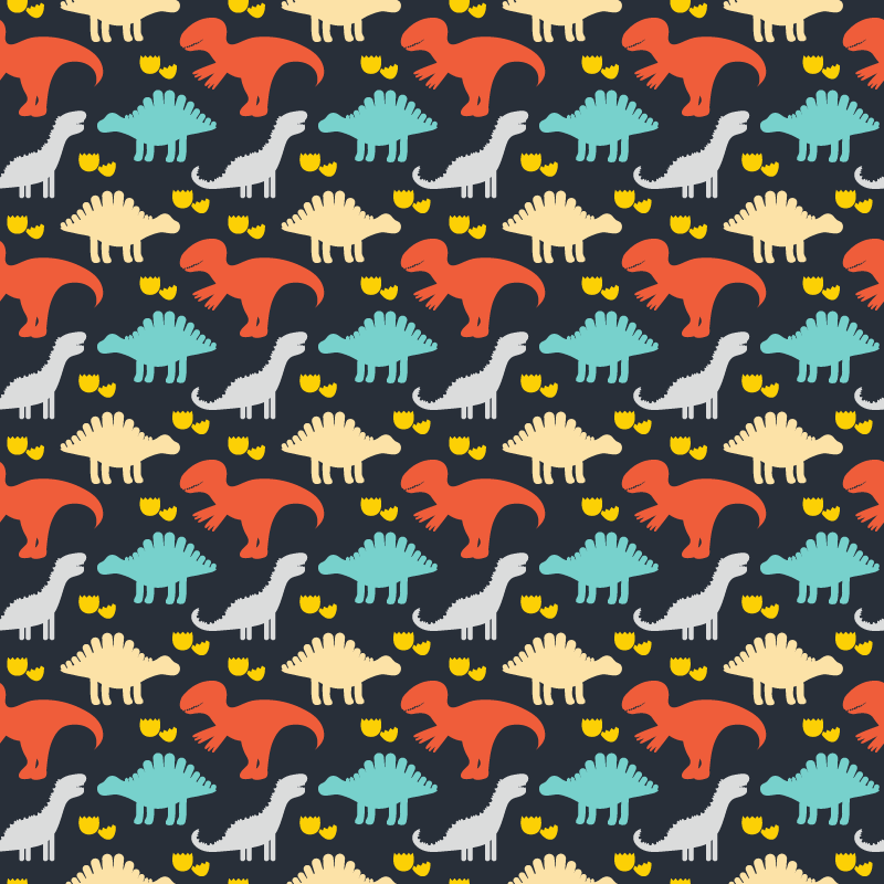 Tepih z živalskim potiskom v barvitih dinozavrih - TenStickers
