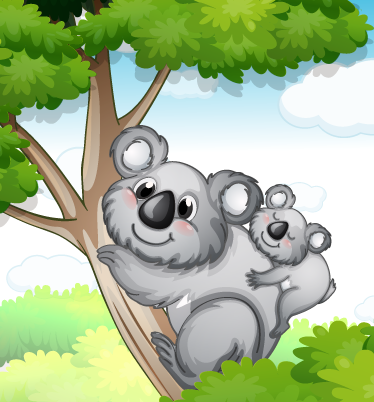 Tepih z živalskim potiskom mati in dojenček koala - TenStickers