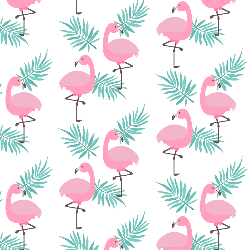 Tepih z živalskim potiskom v tropskem flamingo vzorcu - TenStickers