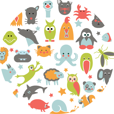 Tepih z živalskim potiskom v krogu - TenStickers