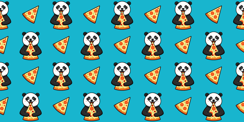 Tepih z živalskim potiskom panda, ki je na pici - TenStickers