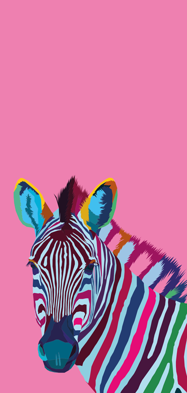 Tepih z živalskim potiskom zebra pop art iphone - TenStickers