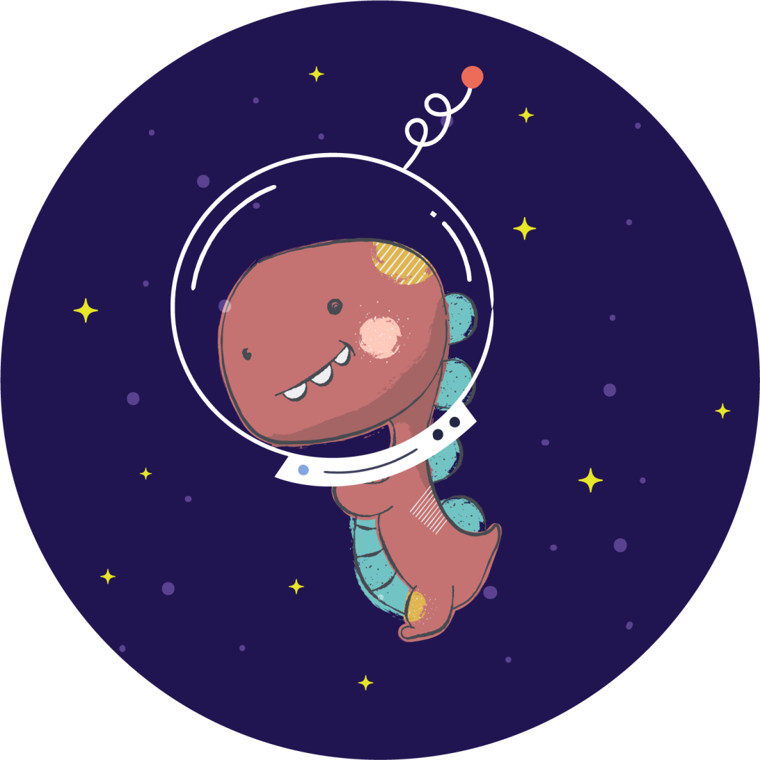 Tepih z živalskim potiskom vesoljski t-rex - TenStickers