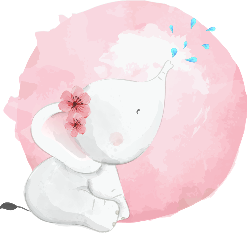 Tepih z živalskim potiskom slončka za deklice - TenStickers