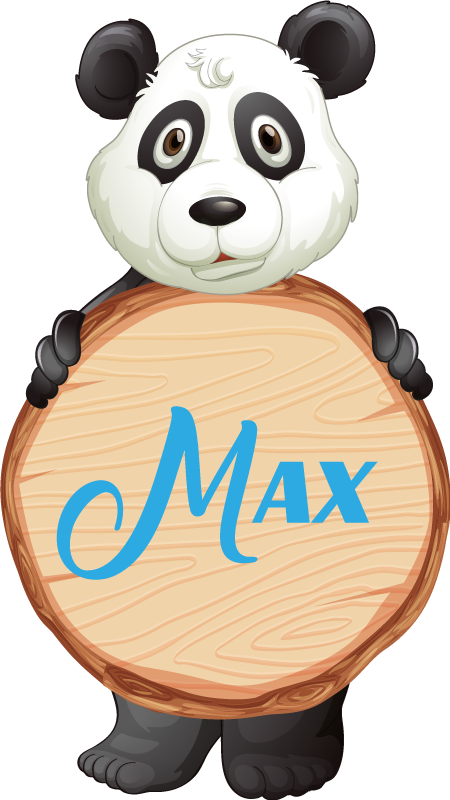 Tepih z živalskim potiskom panda z imenom - TenStickers
