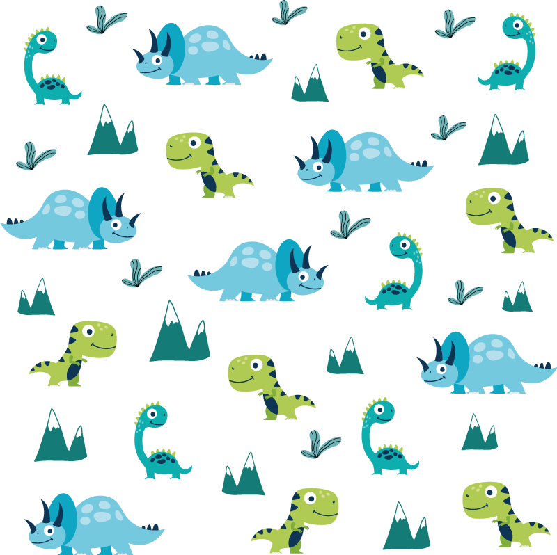 Tepih z živalskim potiskom nordijski dinozavri v gorah - TenStickers