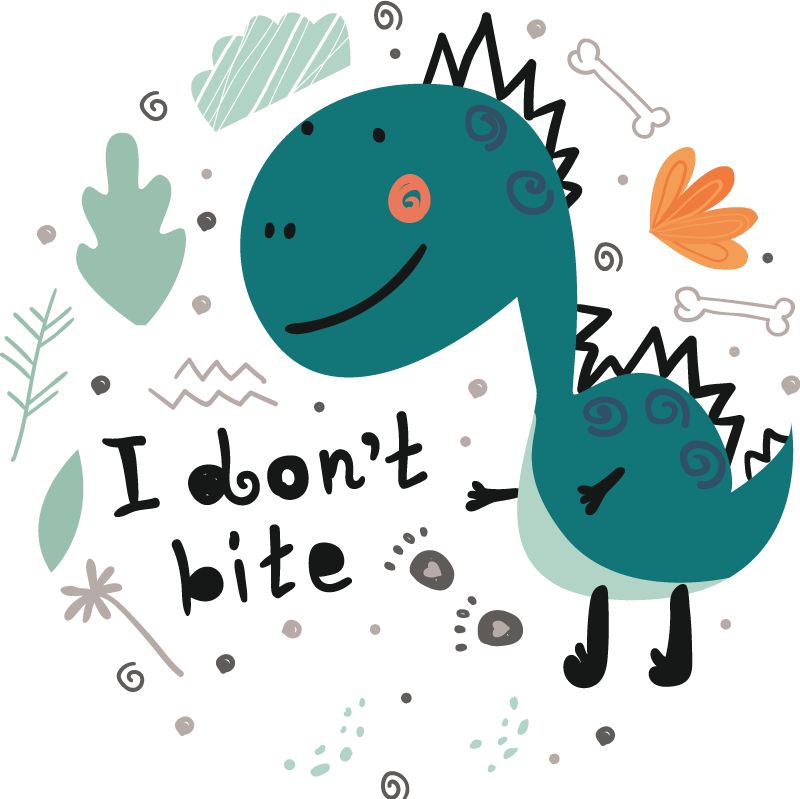 Tepih z živalskim potiskom zeleni nasmejani dinozaver - TenStickers