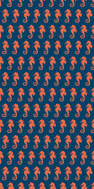 Tepih z živalskim potiskom vzorec oranžne morske konjice - TenStickers