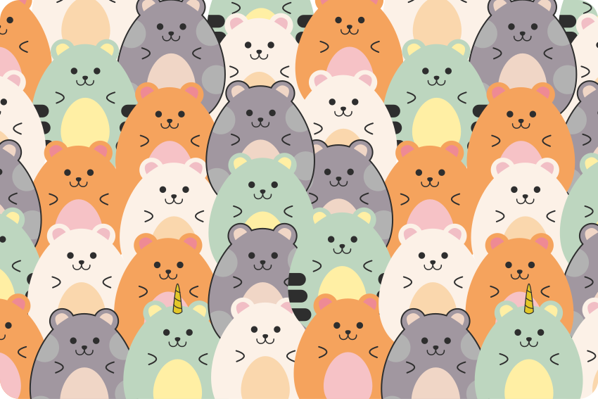 Tepih z živalskim potiskom večbarvni hrčki pri hrani - TenStickers