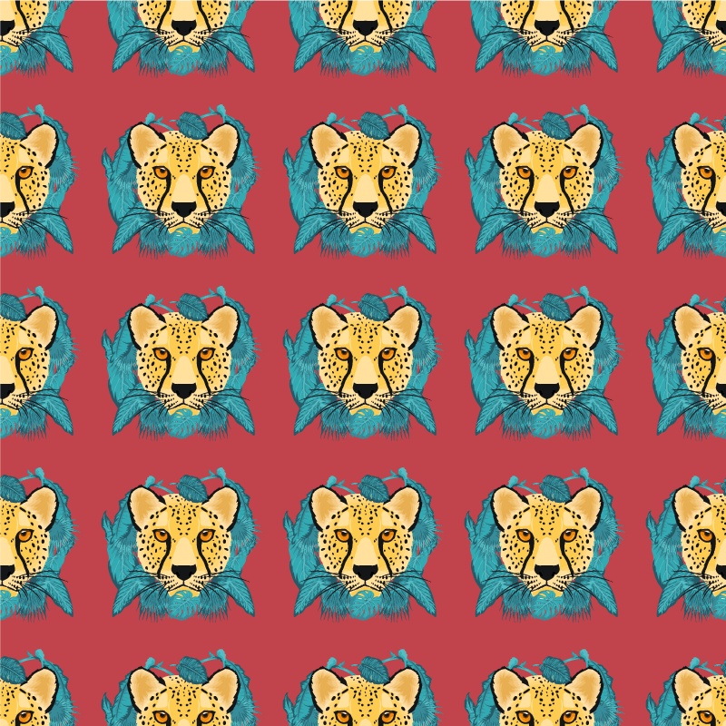 Tepih z živalskim potiskom v orientalskem slogu leopardja - TenStickers