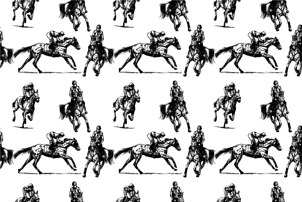 Tepih z živalskim potiskom v črno-beli konjski vzorec - TenStickers