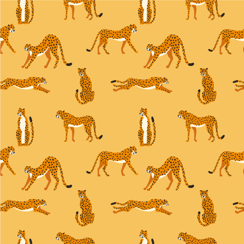 Tepih z živalskim potiskom rumeni leopardji vzorec - TenStickers