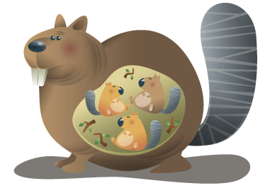 Tepih z živalskim potiskom mama veverica - TenStickers