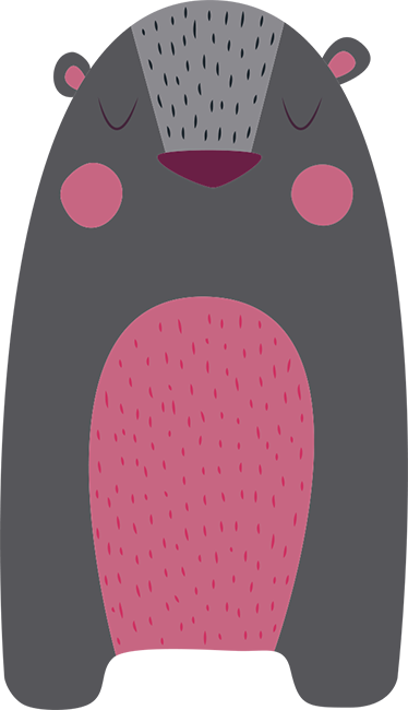 Tepih z živalskim potiskom sivi medved za otroke - TenStickers