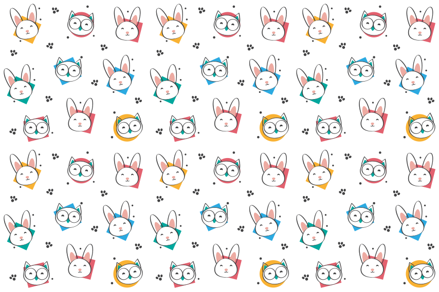 Tepih z živalskim potiskom vzorec sovo zajec - TenStickers