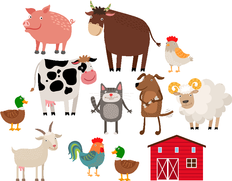 Tepih z živalskim potiskom kmetijski set - TenStickers