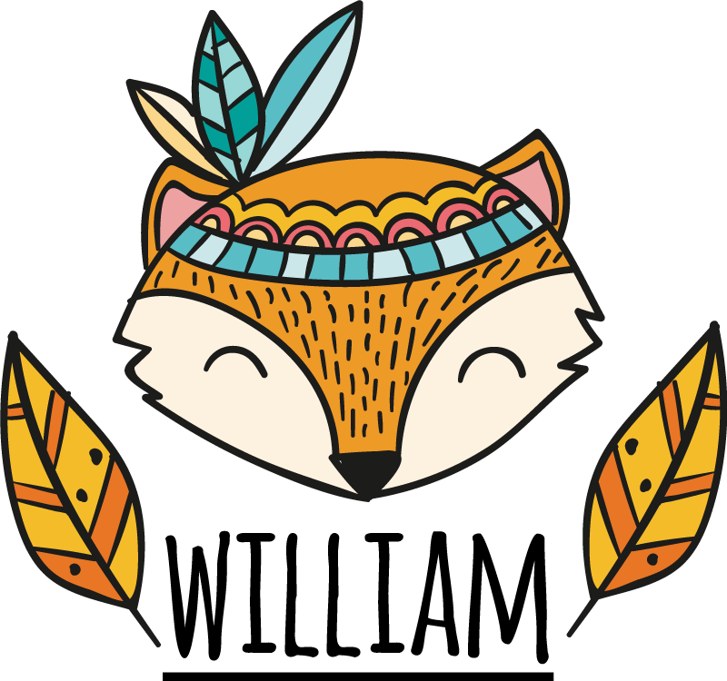 Tepih z živalskim potiskom nordijski lisjak s perjem osebno - TenStickers