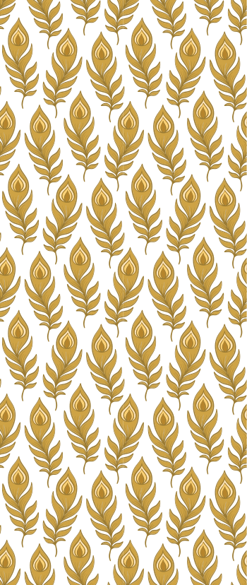 Tepih z živalskim potiskom modra purica z zlatimi cvetovi - TenStickers