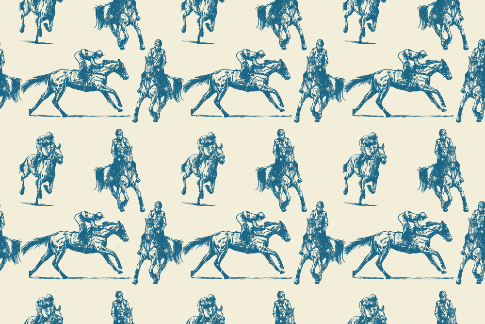 Tepih z živalskim potiskom modro-bež konjski vzorec - TenStickers