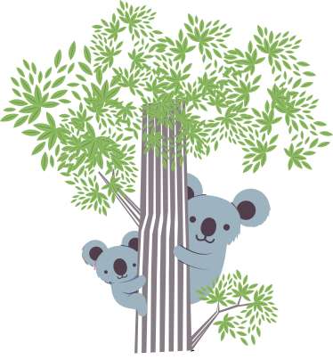 Tepih z živalskim potiskom koale na drevesu - TenStickers