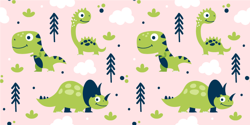 Tepih z živalskim potiskom v igrivem dinozavrski temi - TenStickers