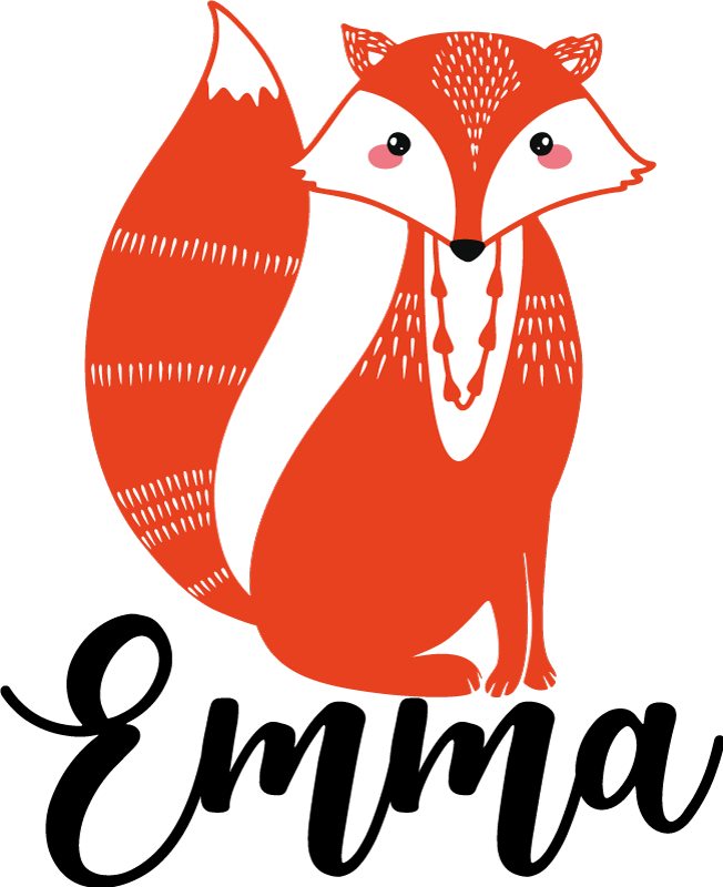 Tepih z živalskim potiskom ilustracija ljubkega lisjaka - TenStickers