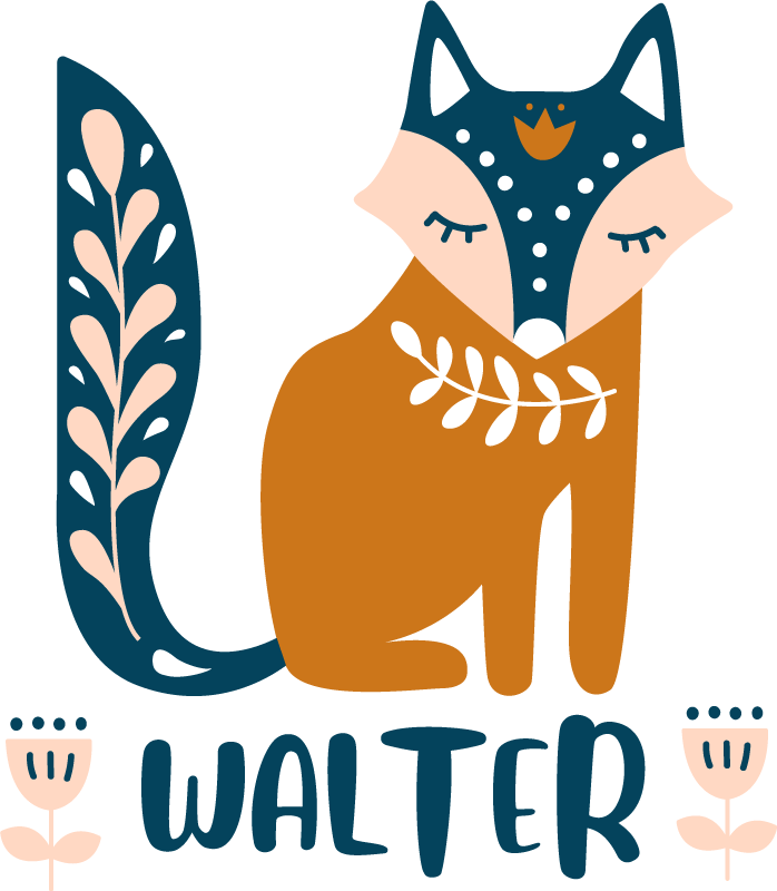 Tepih z živalskim potiskom ilustracija lisice - TenStickers