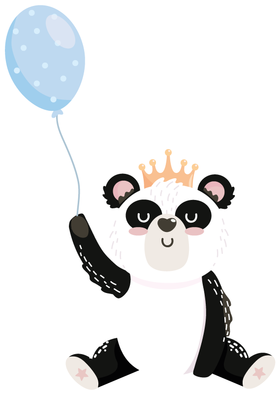 Tepih z živalskim potiskom ljubka panda z balonom - TenStickers