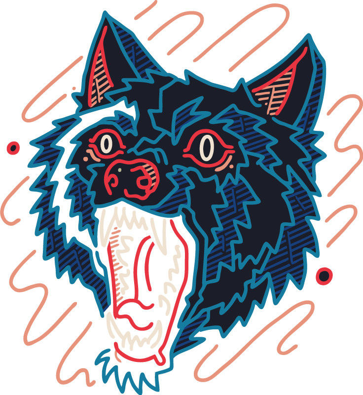 Tepih z živalskim potiskom sliko ululjenega volka - TenStickers