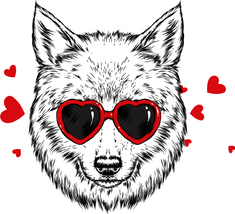 Tepih z živalskim potiskom z igrivim volkom - TenStickers