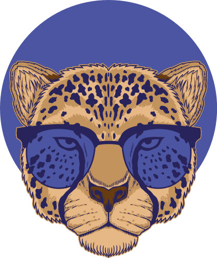 Tepih z živalskim potiskom leopard v očalih - TenStickers
