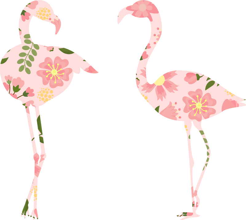 Tepih z živalskim potiskom flamingo cvetlični vzorec - TenStickers