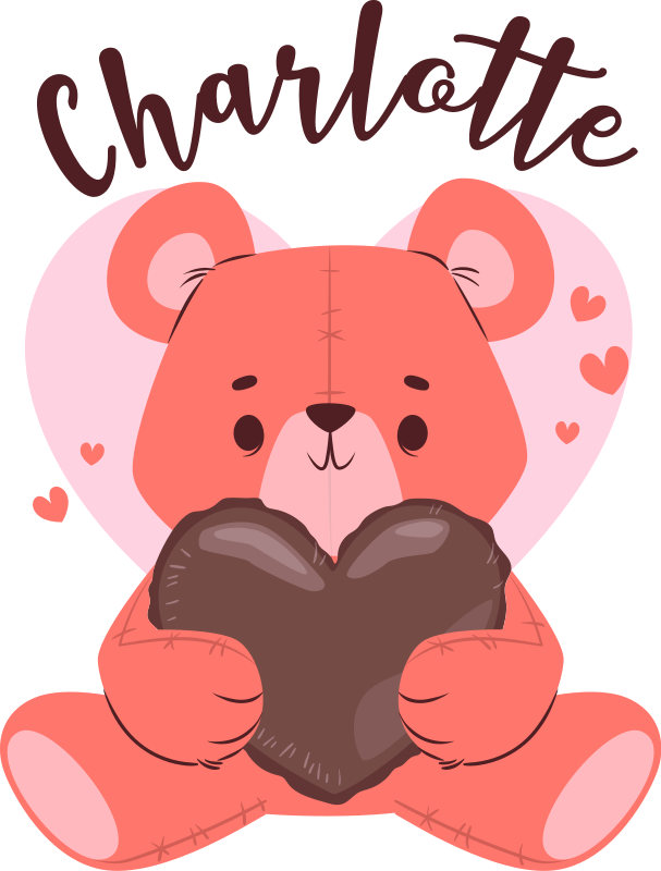 Tepih z živalskim potiskom cute bear z srcem - TenStickers