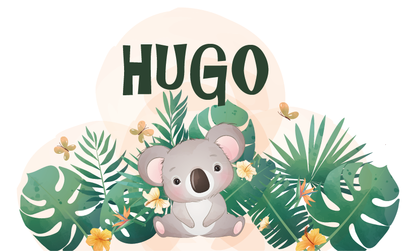Tepih z živalskim potiskom koala džungelska tema - TenStickers