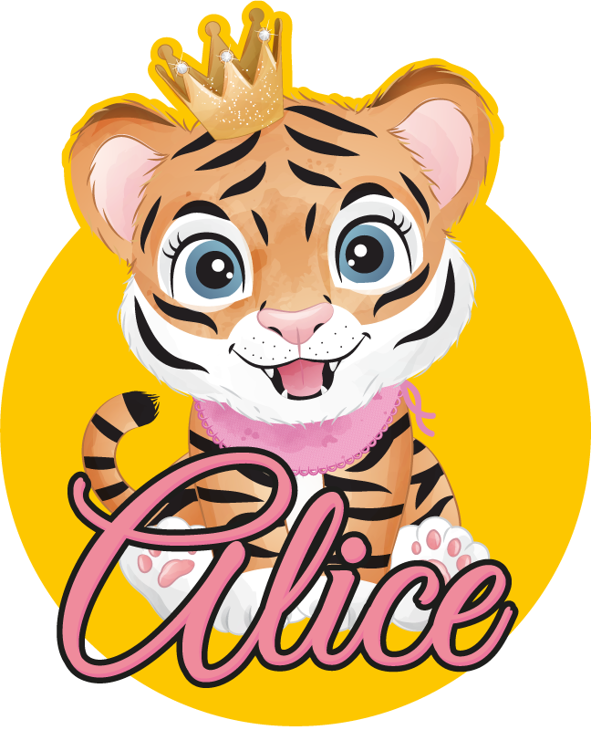 Tepih z živalskim potiskom ljubka ilustracija tigra - TenStickers